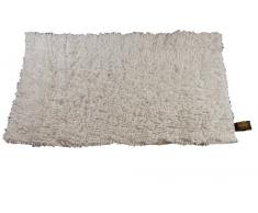 Gözze - Tappeto a Pelo Lungo in Filato di Lana Tinta Unita 50 x 70cm Beige