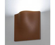 Lampada da parete, applique led bianco freddo, 15 W, color ruggine, uso esterno