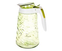 H&H 111022 Brocca con Tappo, Vetro/Plastica, Multicolore