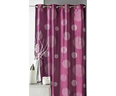 HomeMaison.Com HM69851439 - Tenda darredo in taffetÃ con decori Stampati argentati 140 x 260 cm Avorio