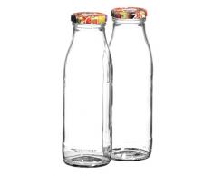 Breech - Set da 2 bottiglie per succhi di frutta da 0,5 l con tappo a vite