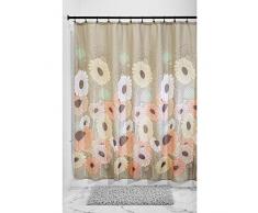 Interdesign Wild Flowers SC Tenda per Vasca da Bagno, Tende Doccia Tessuto in Poliestere di Rapida Asciugatura e Design Floreale 183cm X 183 Cm, Tinte Pastello