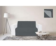 Sogni e Capricci Fascia Copridivano Waterproof, Grigio Chiaro/Grigio Scuro, 2 Posti