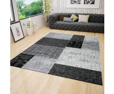 VIMODA Tappeto da Salotto a Pelo Corto Moderno in Grigio Nero Bianco a Quadretti con Effetto Piastrelle, Molto Facile da Pulire, 120 x 170 cm