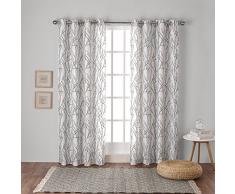 Exclusive Home coppia di tende con occhielli, per finestra tenda a pannello, poliestere, Grigio, 160 x 137 cm