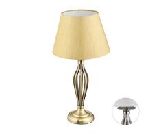 Relaxdays Lampada da Tavolo, Design Vintage, con Interruttore, Attacco E27, Decorativa,color oro