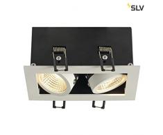 SLV faretto da incasso doppio Kadux, 2 x 6,2 W, LED COB, 3000 K, 38 LAUREA, con autista, molle di clip, bianco 115711