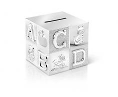 Zilverstad A6016260 - Salvadanaio Cubo, Argento laccato