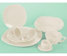 Home Vanilla Insalatiera Quadra, 24 cm, Ceramica, Beige, 25x25x7 cm