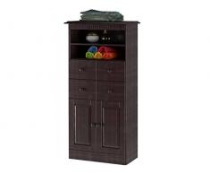 LifeStyleDesign - Armadietto Alto Rico, in Legno, Havanna Laccato, 60 x 30 x 120 cm