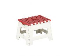 Zeller 99160 - Sgabello pieghevole in plastica, 32 x 25 x 22 cm, colore: Rosso/Bianco