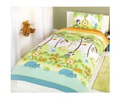 Rapport - Set copripiumino e copricuscino Jungle Boogie, per bambini, multicolore