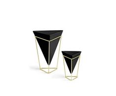 Umbra - Fioriera sospesa Trigg e contenitore decorativo geometrico da parete, Nero/ottone., .