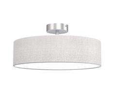 Briloner Leuchten Plafoniera da soffitto con Paralume in Tessuto â Ideale per Soggiorno e Camera da Letto â Compatibile con 3 lampadine E14 Max. 40 WA W, WeiÃ-Satin, Ã 40cm