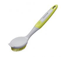 Kitchen Craft KCDISHBRSH Spazzola per Strofinare con Testa in Silicone, Grigio/Verde, Taglia Unica