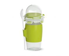 Tefal Porta Alimenti Yoghurt Mug Clip & Go e Cucchiaio, Contenitore ermetico per trasportare Alimenti, Cereali, muesli, Frutta o Noci, Senza BPA, Senza perdite, Lavabile in lavastoviglie