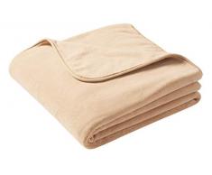 biederlack Pure Soft Camel Coperta, Pile, 180 x 220 cm