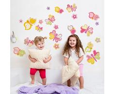 wall art r00407Â Wall Sticker per bambini allegri Farfalle, Wallpaper, Multicolore, 30Â X 120Â X CM
