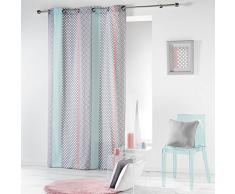 Cotone di interno Baltic Tenda a occhielli, Cotone, Rose/Menthe, 140 x 280 cm