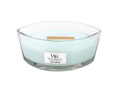 Woodwick Ellipse Candela Profumata con Stoppino Scoppiettante, Puro Conforto, Fino A 50 Ore, Blu (Hellblau), 19 x 12 x 9.2 cm