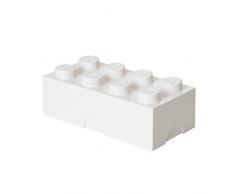 Contenitore Portavivande Lego a 8 Bottoncini, Piccolo Contenitore o Portamatite, Bianco