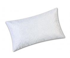 V.I.P. Cuscino Fiocchi di Memory, Bianco, Guanciale Saponetta 45 x 75 cm, Fodera in Poliestere Trapuntata, Altamente Traspirante Morbido, Made in Italy