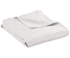 Copriletto matrimoniale 220 x 240 cm SATURNE bianco, piquÃ© di cotone