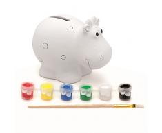 Glorex salvadanaio, Ceramica, Bianco, 16,5Â x 10Â x 13,5Â cm