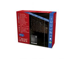 Luci decorative a LED, a tenda, con Globes bianchi, 400Â diodi a luce bianca calda, 24Â V trasformatore esterno, cavo trasparente 3675Â âÂ 103
