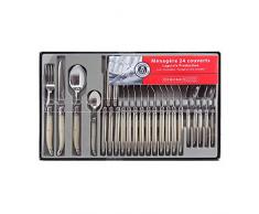 Laguiole Production - Set Posate 24 Pezzi - Set Posate Acciaio Inox e ABS per 6 Persone - Confezione Regalo - Colore Avorio Perlato