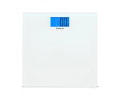 Brabantia Bathroom Scale Bilancia Pesapersone con Pile, Digitale, Bianco/Vetro, plastica