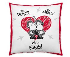 Sheepworld 45189Â di Cotone kissenich: deins du: MEINS Noi: Uno, 40Â cm x 40Â cm, Cuscino Decorativo con Amore Foto, Regalo Cuscino, Rosso, Bianco, Nero, 40Â x 40Â cm