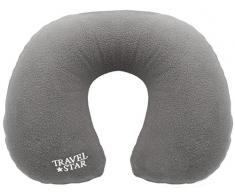 Travelstar: Cuscino cervicale Gonfiabile con Rivestimento in Pile, Grigio