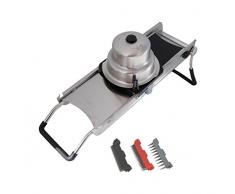 DeBuyer 2012.30 2.0 Ultra de Luxe - Mandolina affettaverdure, con Piedini Pieghevoli, in Acciaio Inox, da 50 cm, Colore: Naturale Acciaio Inox