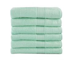 Go West 3190BAQ Tovagliolo per Bagno, Cotone, Confezione da 6, 500GSM, Bianco