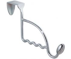 InterDesign Orbinni Attaccapanni per porte, Struttura con gancio da porta in metallo e supporto per 4 appendini per giacche o completi, argento