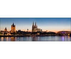 PRO-Art g1766e - Decorazione da Parete, Tecnica glicée, Köln Rheinufer 150 x 48 cm, Multicolore, 120 x 40 cm