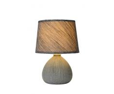 Lucide Ramzi della lampada da tavolo grigio, ceramica, E14, 40Â W, Grigio, 18Â x 18Â x 26Â cm