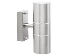 Luce da parete Smartwares 2605.010L - 2 luci - Acciaio inossidabile - IP44, elettrico, argento