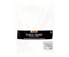 Amscan International - Gonna copri tavolo in plastica bianca, 4,26x 0,74 m (L x A)