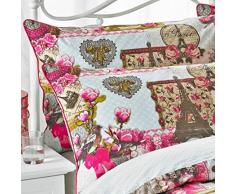 riva Paoletti parigino con coppia di federe, blu/rosa