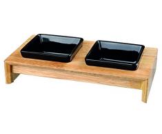 Trixie 24820 Nero, Legno Insalatiera, Black, 2 Ã 0.2 l