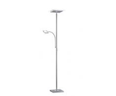 Reality Wicket Piantana LED, 2 Luci Quadrate, Dimmerabile Integriert, 18 W, Nichel Opaco, 55 x 30 x 182 cm