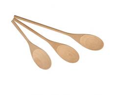 Home 0 Cucchiai da 20, 25 e 30 cm, Legno, Marrone, 35x8x2 cm