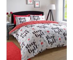 DreamsceneÂ âÂ Set copripiumino con federa Sleep Tight, Rosso, King