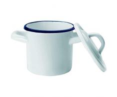 IBILI 902910Â Blanca, Mini pentola Smaltata su Acciaio, Bianco/Blu 10Â cm