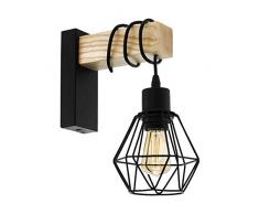 EGLO TOWNSHEND 5 - Lampada da parete, in acciaio, 60 W, colore: nero/marrone