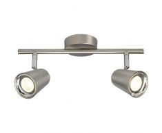 Brilliant AG g50613/13Â Nifty Plafoniera LED a 2Â luci metallo 4Â W Integrated acciaio