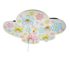 Niermann, lampada da soffitto Standby 645, per lampadine da A++ a E, Legno, fiori, 74 x 57 x 7 cm