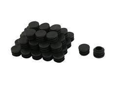 sourcingmap® Sedia tavolo gamba piedi Tubo inserire cappuccio nero 18mm diam 40 PZ